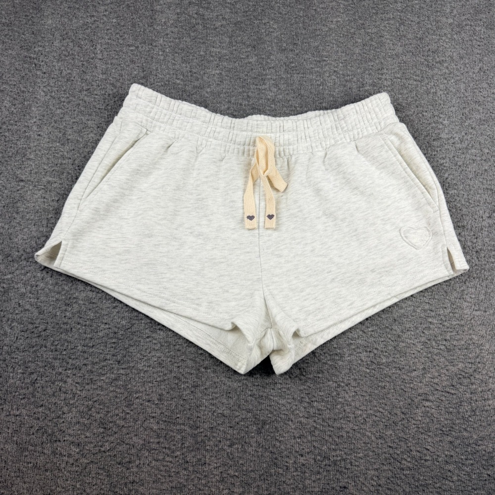 Celebrity Pink Women's M Medium Heather Gray Sweat Shorts Heart Detail